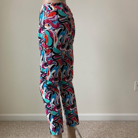 Banana Republic Capri Pants Women Size 2 Summer Cropped Bright Colorful Floral - Picture 7 of 12